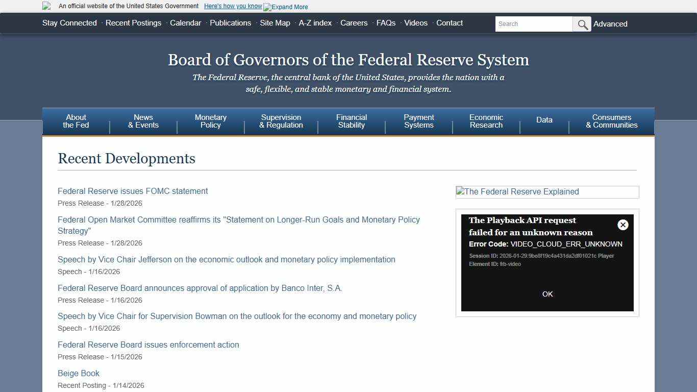 Federal Reserve Board - Home